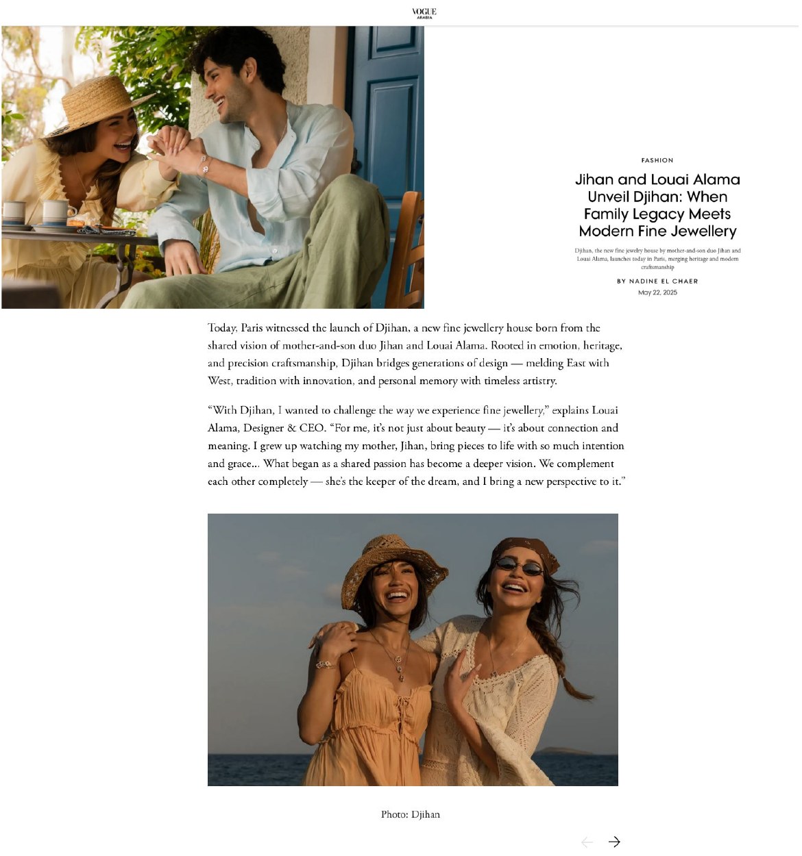 Vogue Arabia - Jihan and Louai Alama Unveil Djihan: When Family Legacy Meets Modern Fine Jewellery