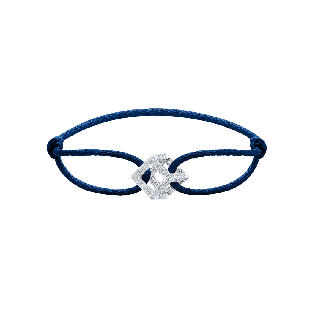Cube Mirage Icon Cord Bracelet - Pavé
