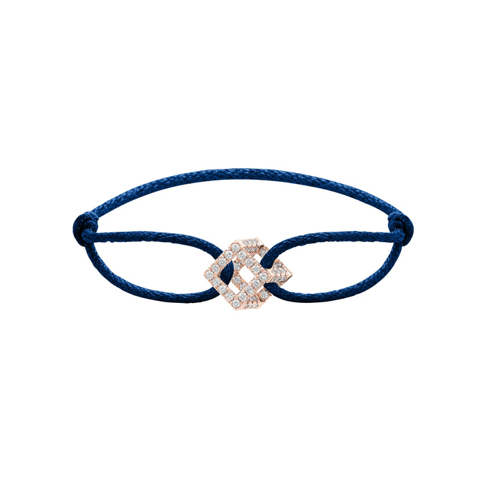 Cube Mirage Icon Cord Bracelet - Pavé