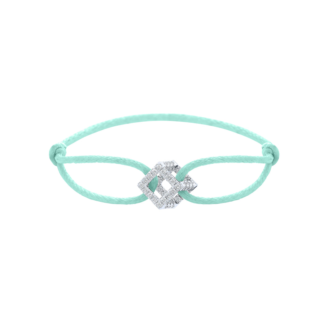 Cube Mirage Icon Cord Bracelet - Pavé