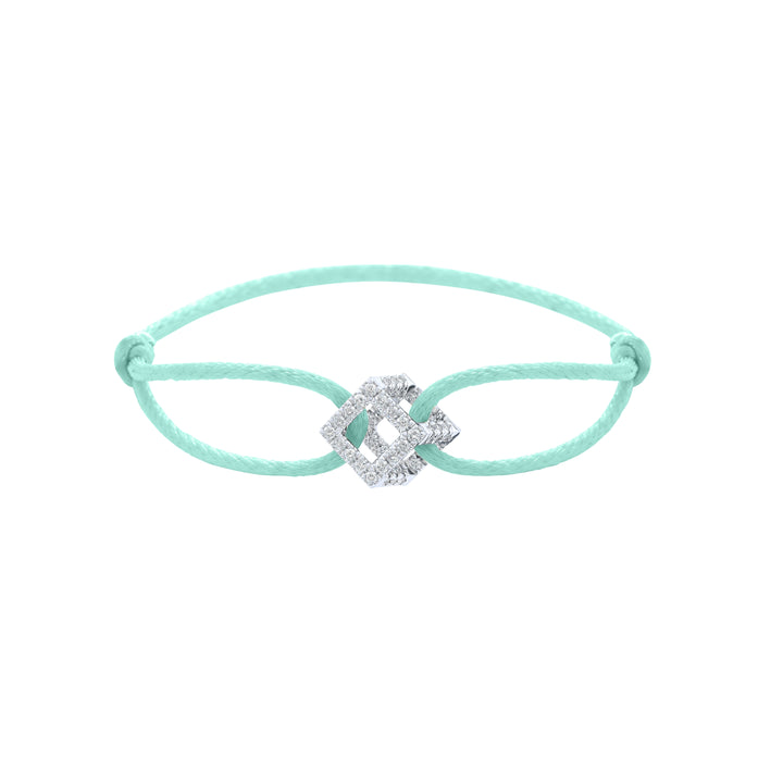 Cube Mirage Icon Cord Bracelet - Pavé