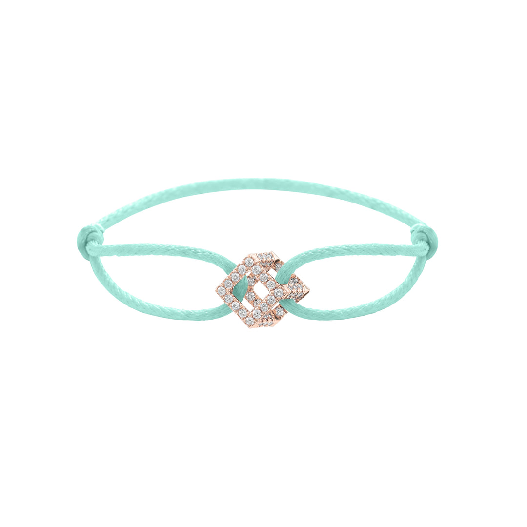 Cube Mirage Icon Cord Bracelet - Pavé