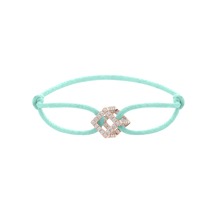 Cube Mirage Icon Cord Bracelet - Pavé