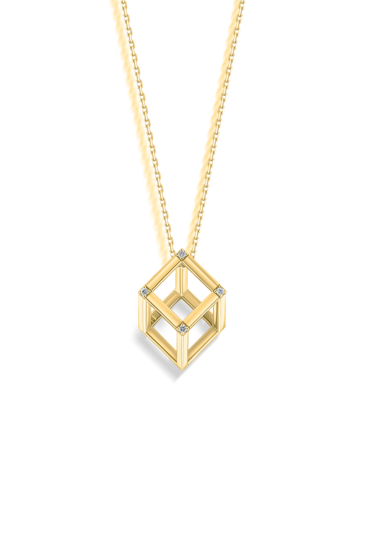 Cube Mirage Icon Pendant Necklace - Accent