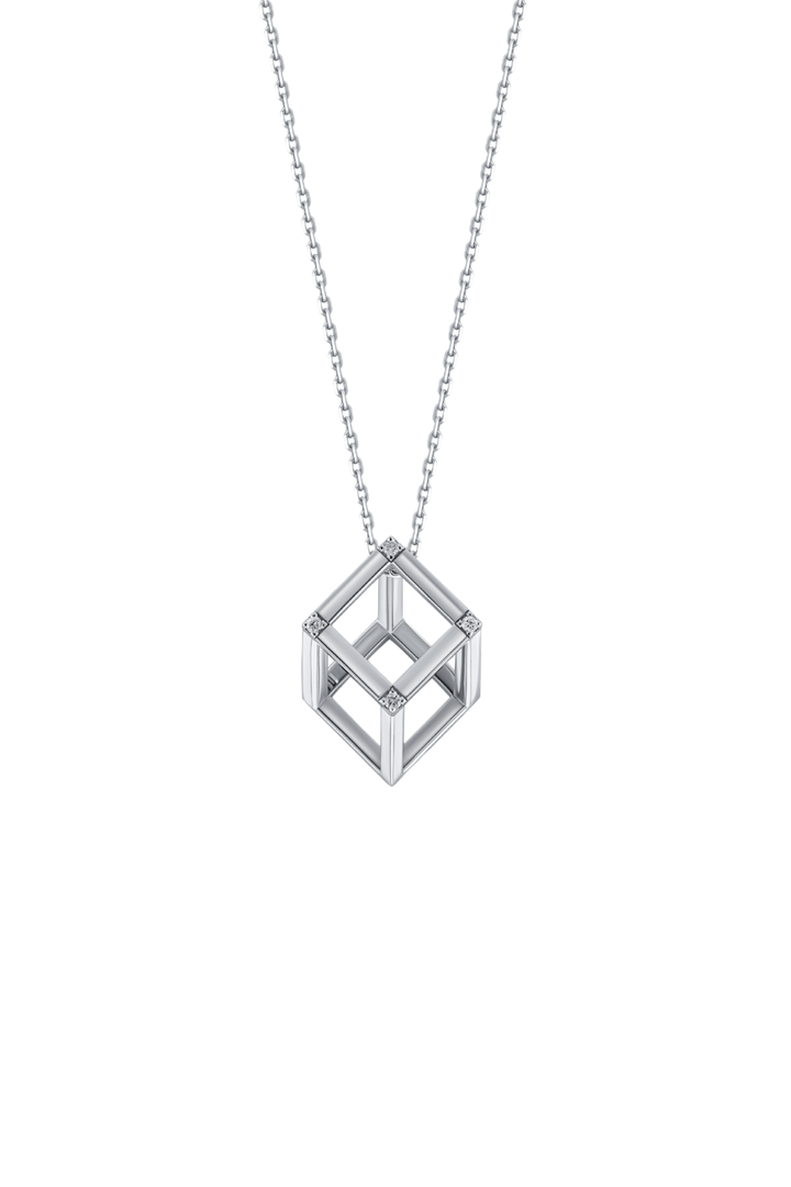 Cube Mirage Icon Pendant Necklace - Accent