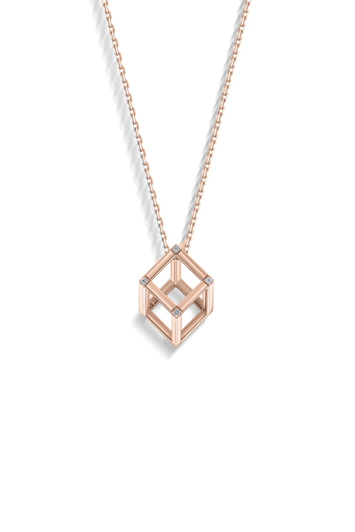 Cube Mirage Icon Pendant Necklace - Accent