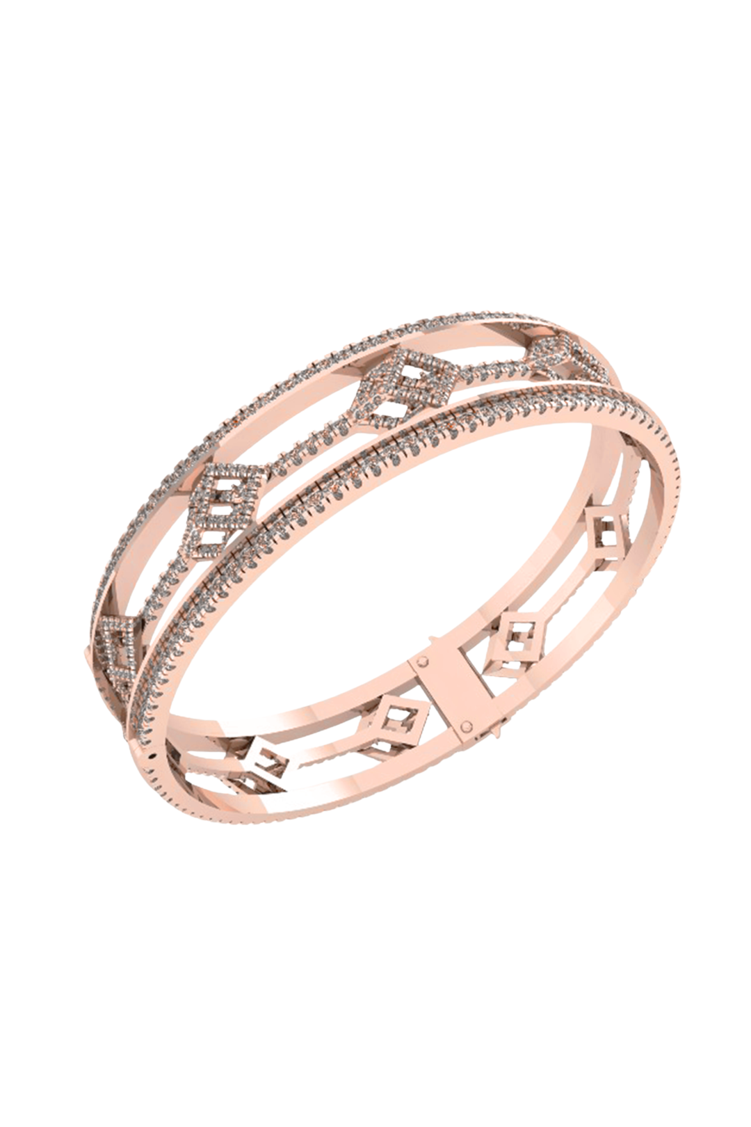 Cube Mirage Eternal Bangle Bracelet Pavée 18K Rose Gold
