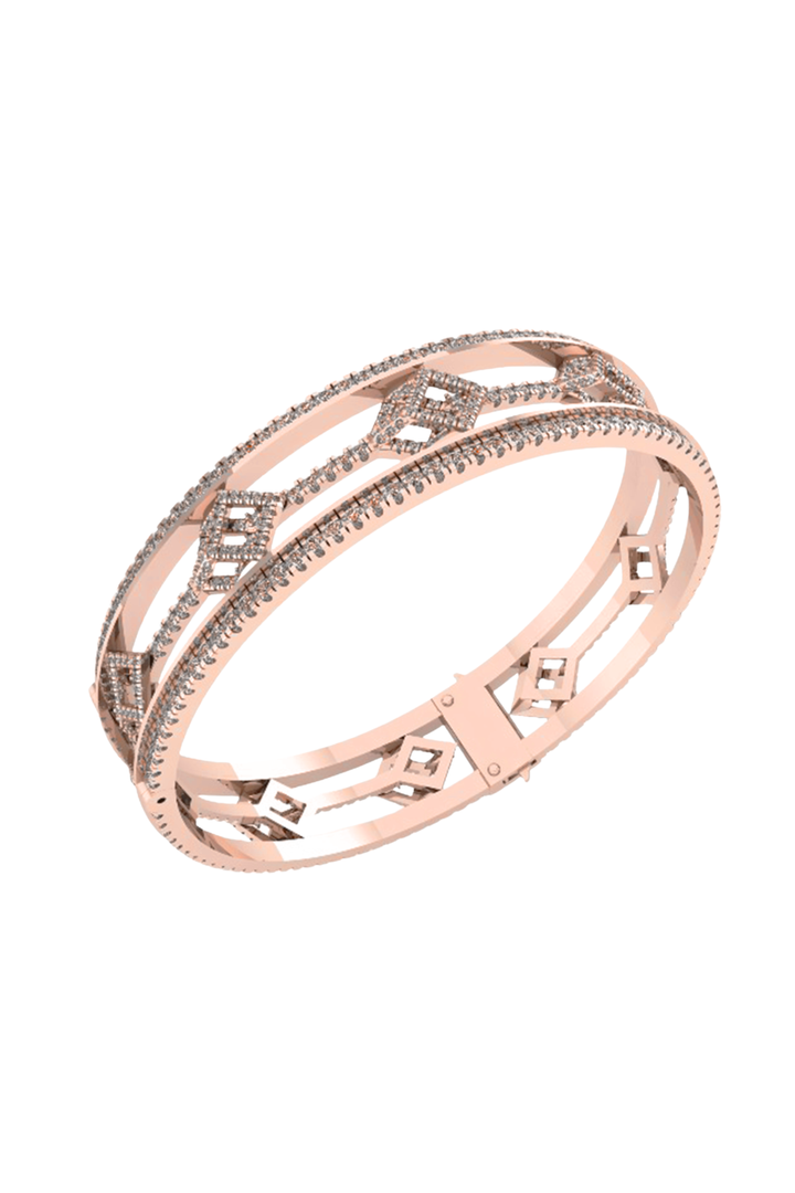 Cube Mirage Eternal Bangle Bracelet Pavée 18K Rose Gold