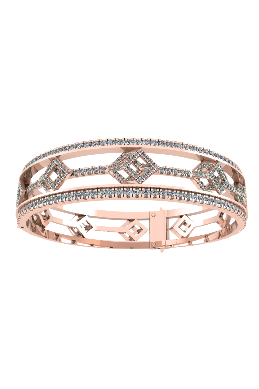 Cube Mirage Eternal Bangle Bracelet Pavée 18K Rose Gold