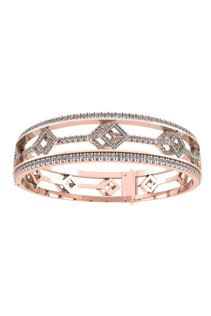 Cube Mirage Eternal Bangle Bracelet Pavée 18K Rose Gold
