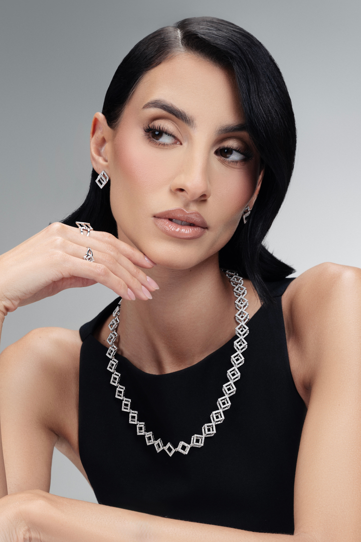 Cube Mirage Icon Tennis Necklace