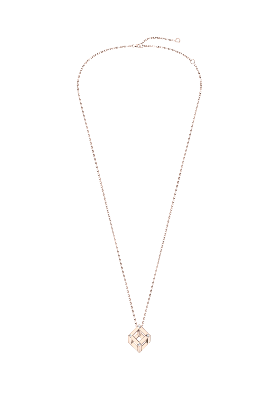 Cube Mirage Baby Icon Pendant Necklace Accent 18K Rose Gold