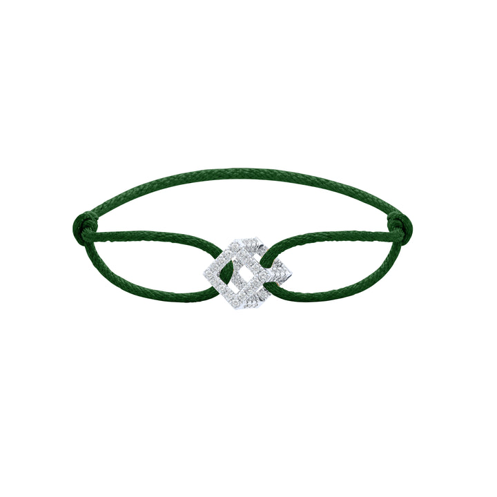 Cube Mirage Icon Cord Bracelet - Pavé