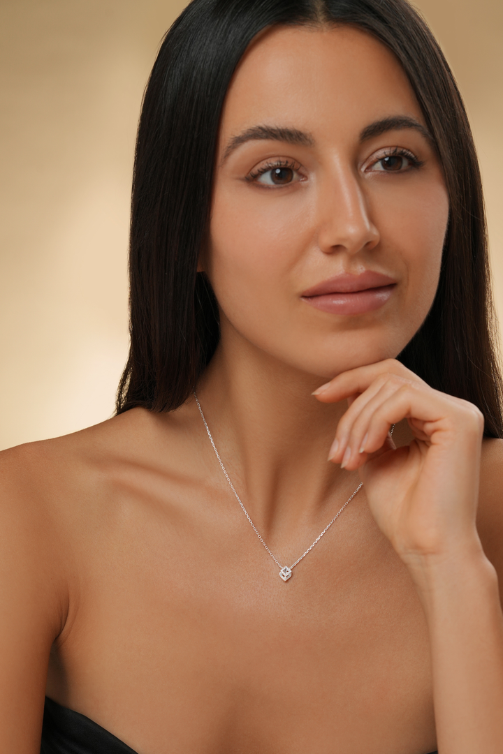 Cube Mirage Baby Icon Pendant Necklace - Pavée