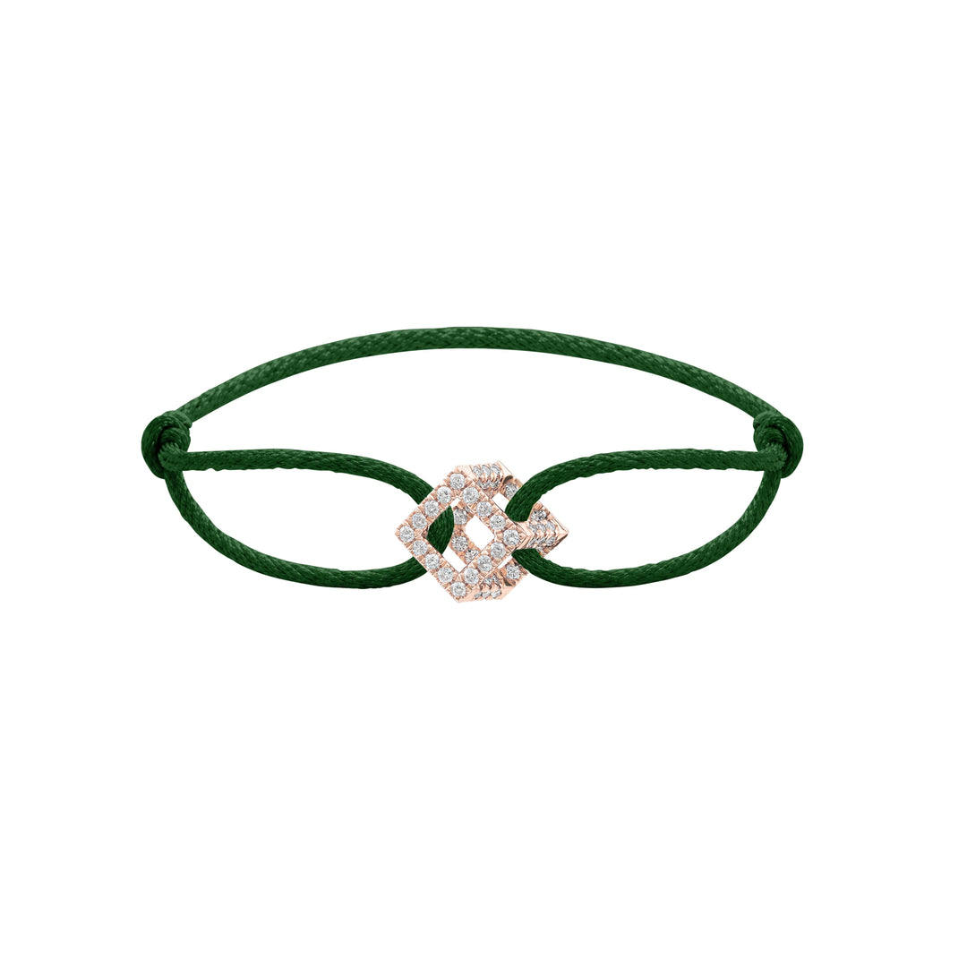 Cube Mirage Icon Cord Bracelet - Pavé