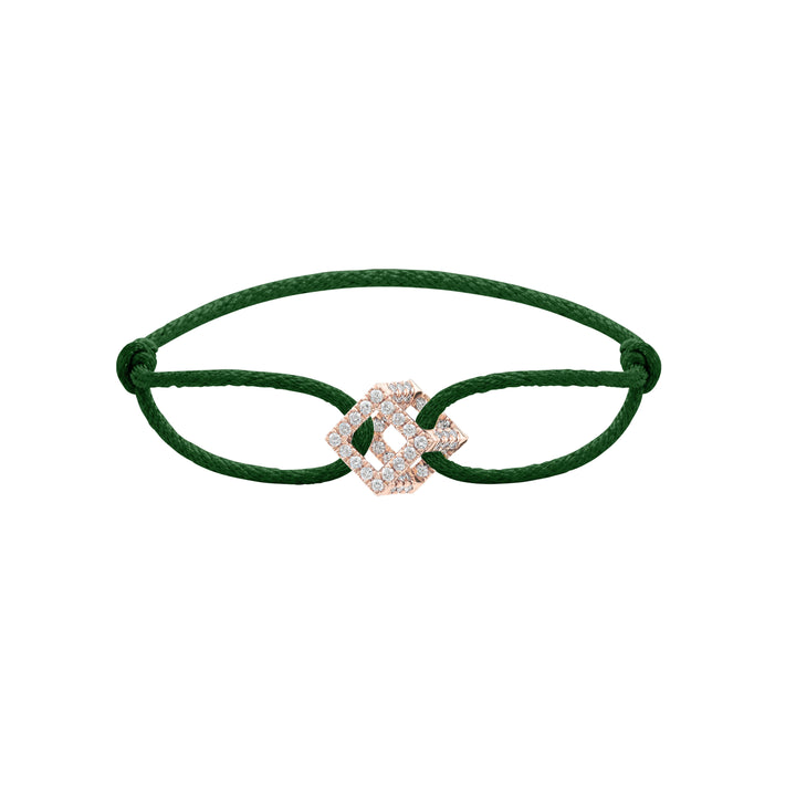 Cube Mirage Icon Cord Bracelet - Pavé