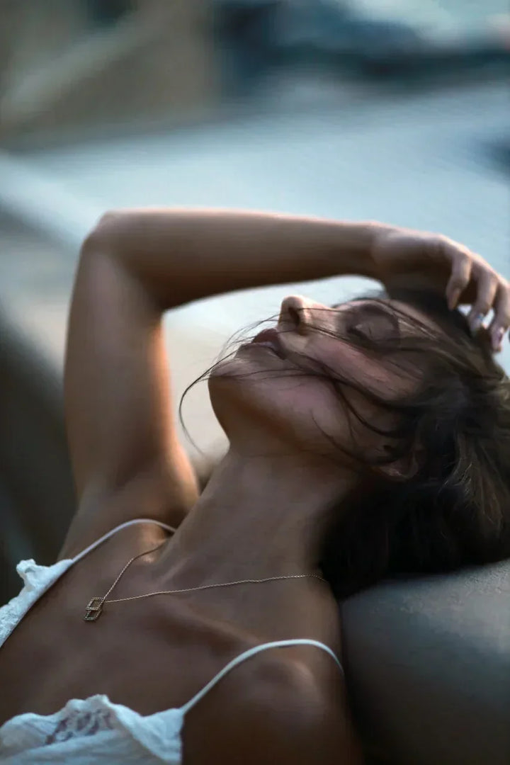 Cube Mirage Pendant Necklace Sunset Edition Pavée 18K White Gold