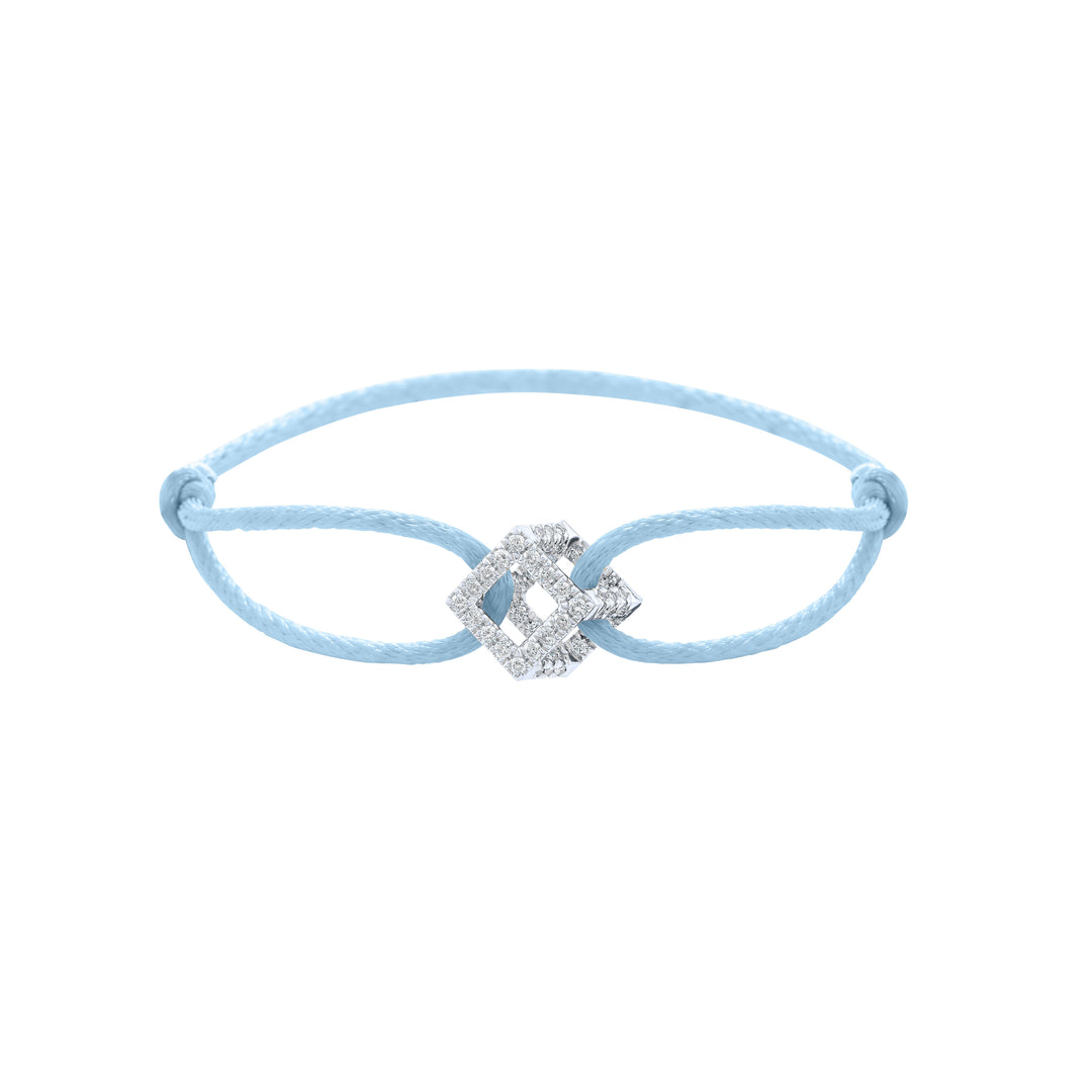 Cube Mirage Icon Cord Bracelet - Pavé