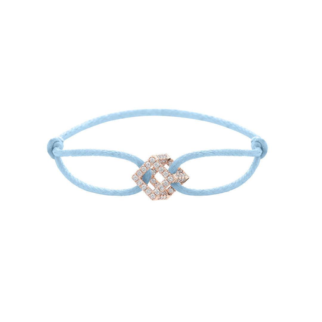 Cube Mirage Icon Cord Bracelet - Pavé