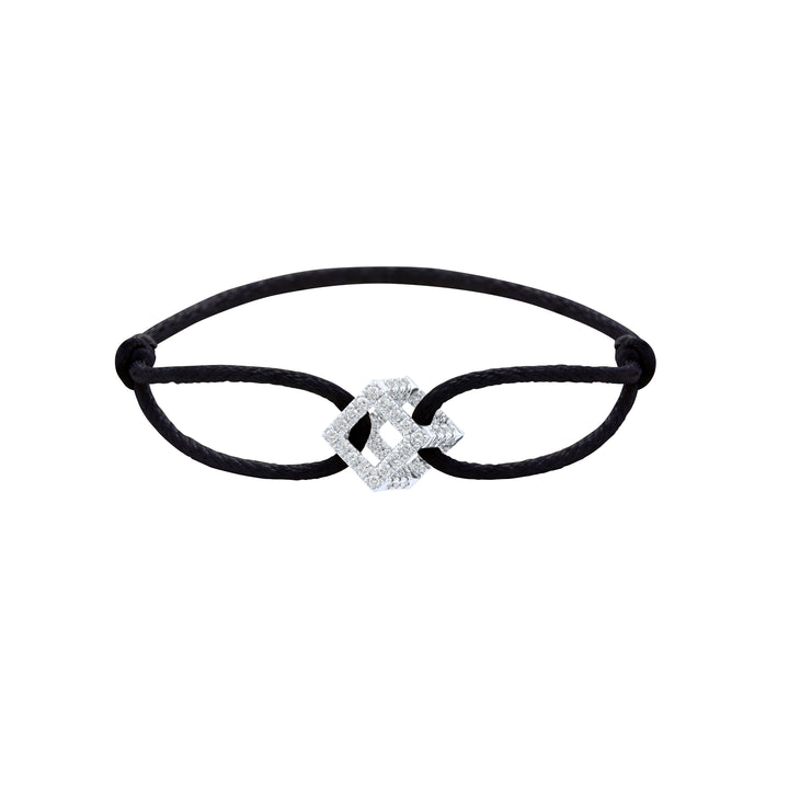 Cube Mirage Icon Cord Bracelet - Pavé