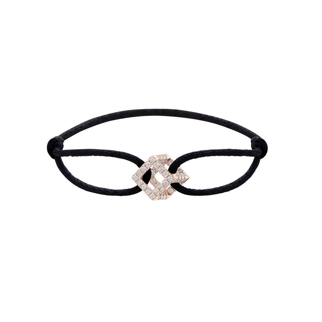 Cube Mirage Icon Cord Bracelet - Pavé