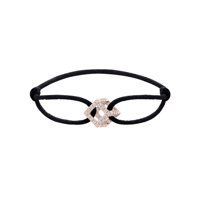 Cube Mirage Icon Cord Bracelet - Pavé
