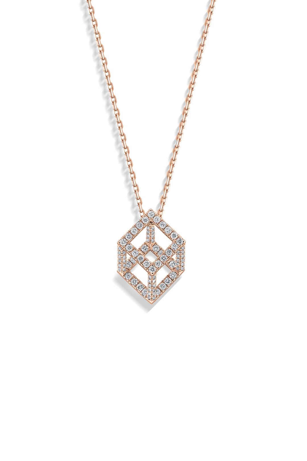 Cube Mirage Icon Pendant Necklace - Pavée