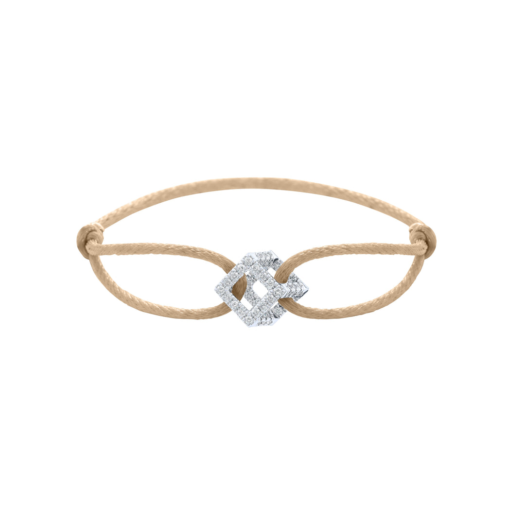 Cube Mirage Icon Cord Bracelet - Pavé