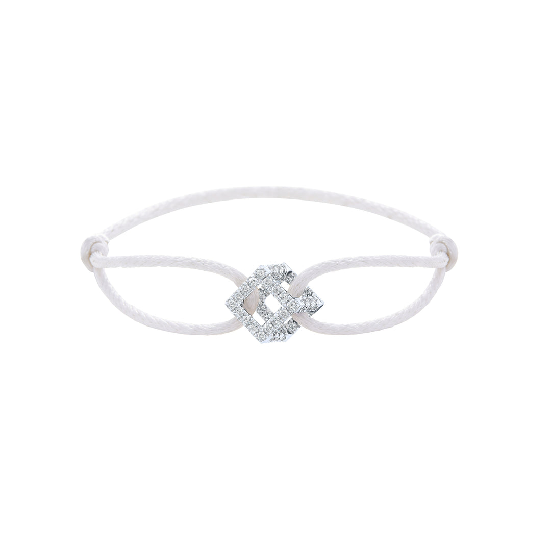 Cube Mirage Icon Cord Bracelet - Pavé