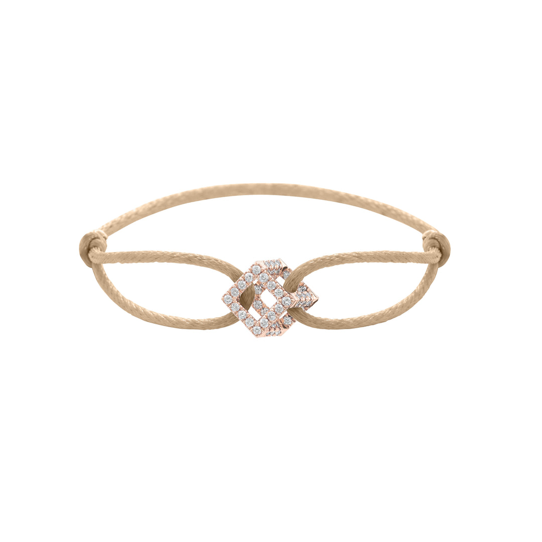 Cube Mirage Icon Cord Bracelet - Pavé