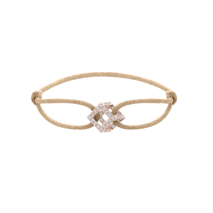 Cube Mirage Icon Cord Bracelet - Pavé