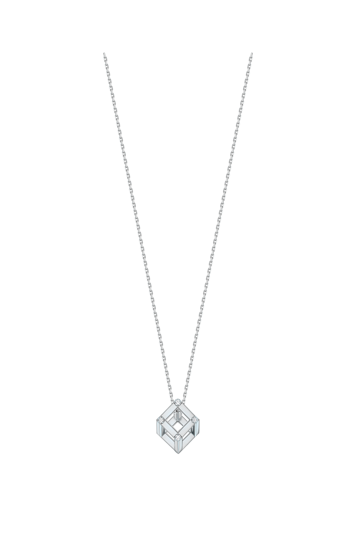 Cube Mirage Baby Icon Pendant Necklace Accent 18K White Gold