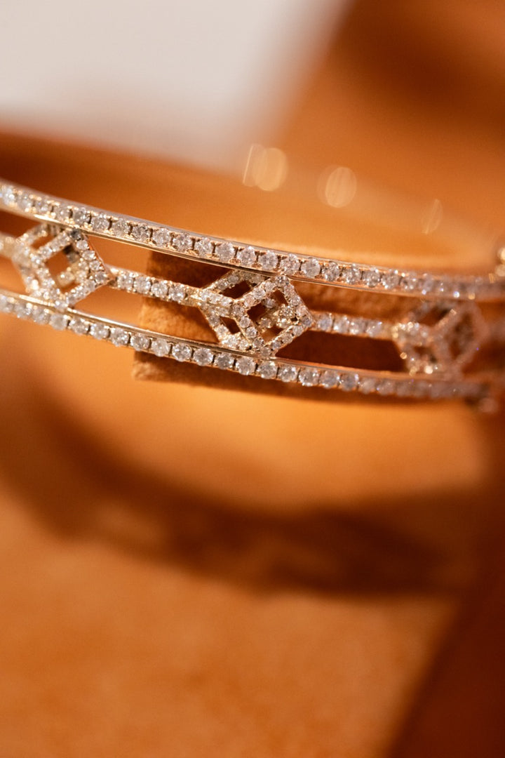 Cube Mirage Eternal Bangle Bracelet Pavée 18K Rose Gold
