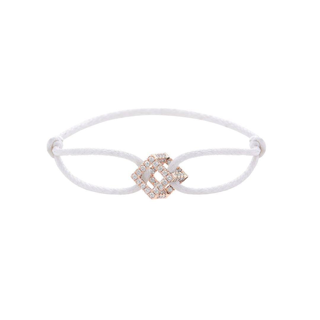 Cube Mirage Icon Cord Bracelet - Pavé