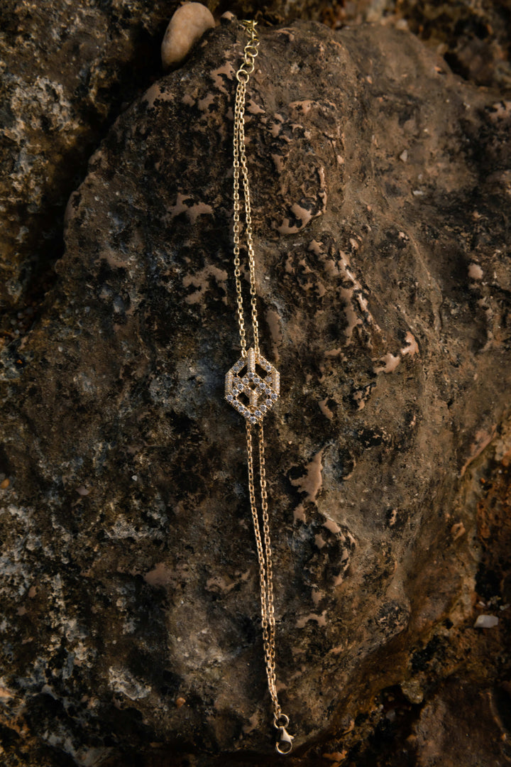 Cube Mirage Icon Chain Bracelet - Pavée (18k Yellow Gold)