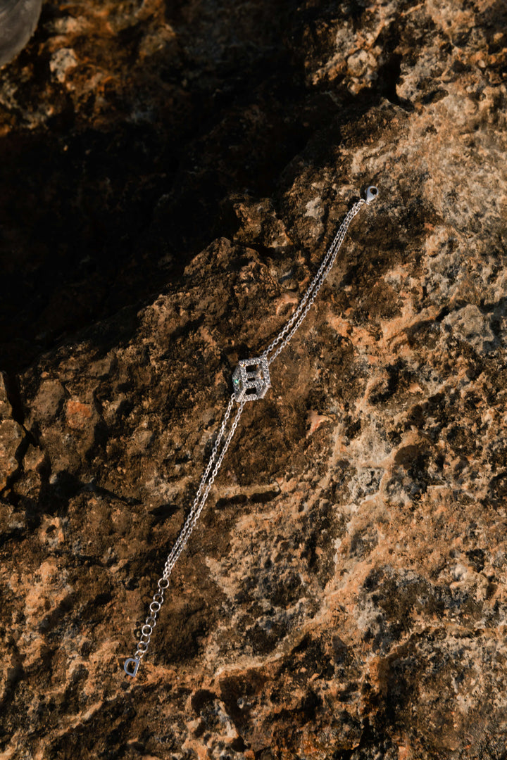 Cube Mirage Icon Chain Bracelet - Pavée (18k White Gold)