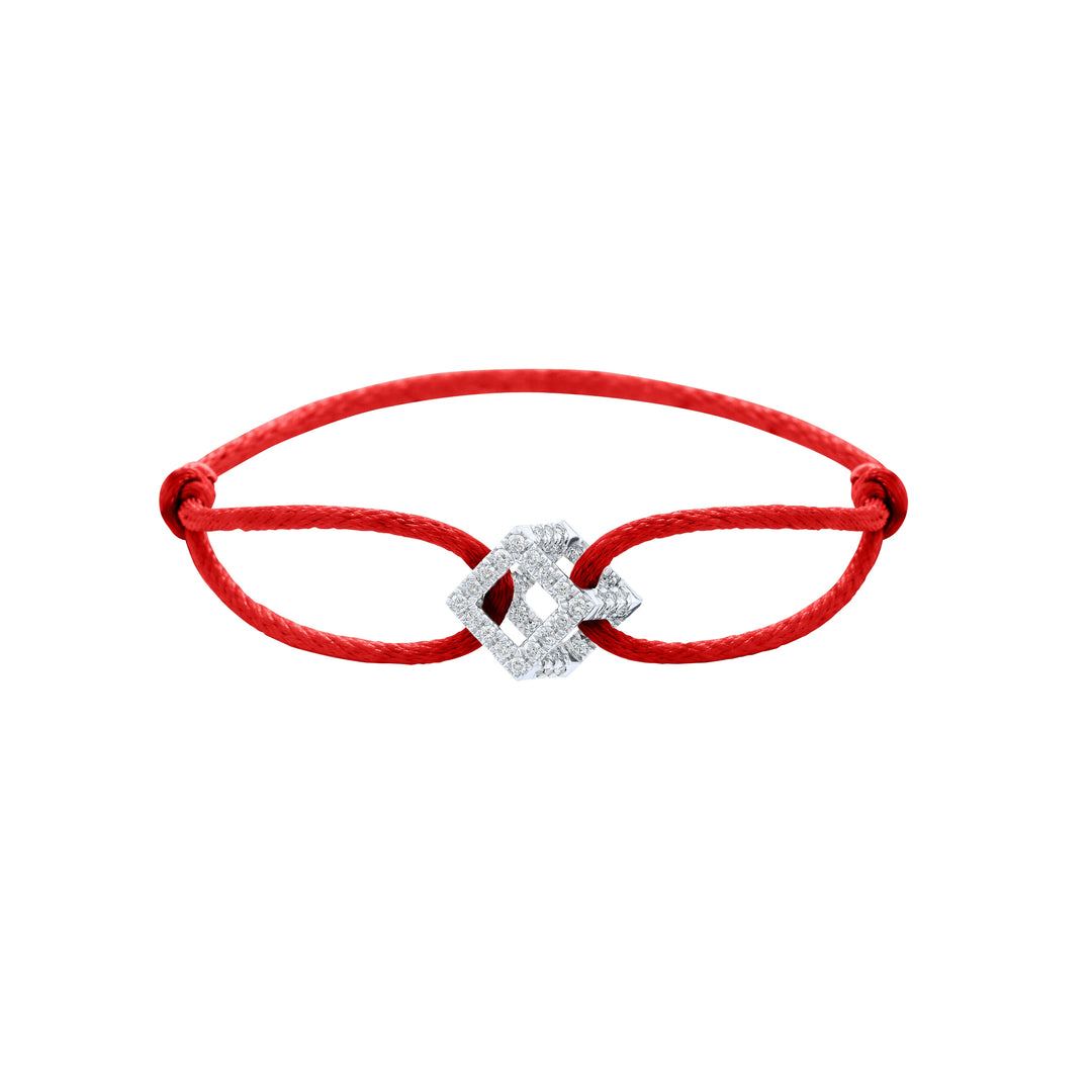 Cube Mirage Icon Cord Bracelet - Pavé