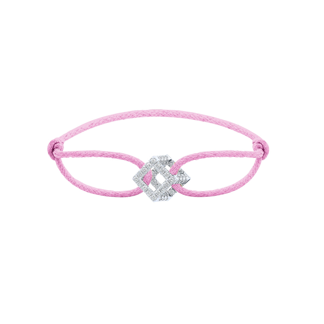 Cube Mirage Icon Cord Bracelet - Pavé