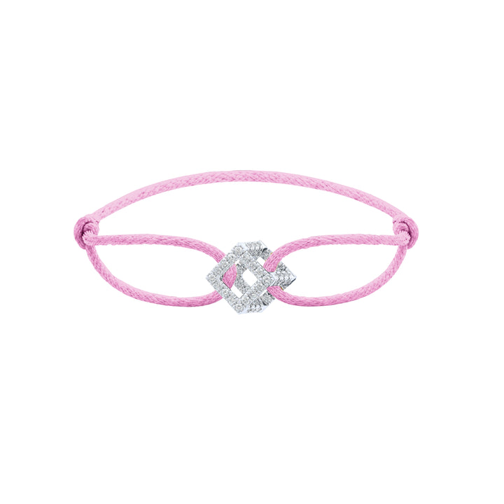 Cube Mirage Icon Cord Bracelet - Pavé