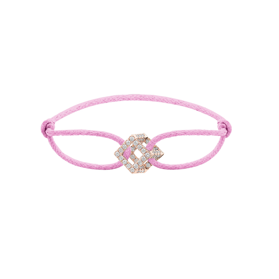 Cube Mirage Icon Cord Bracelet - Pavé