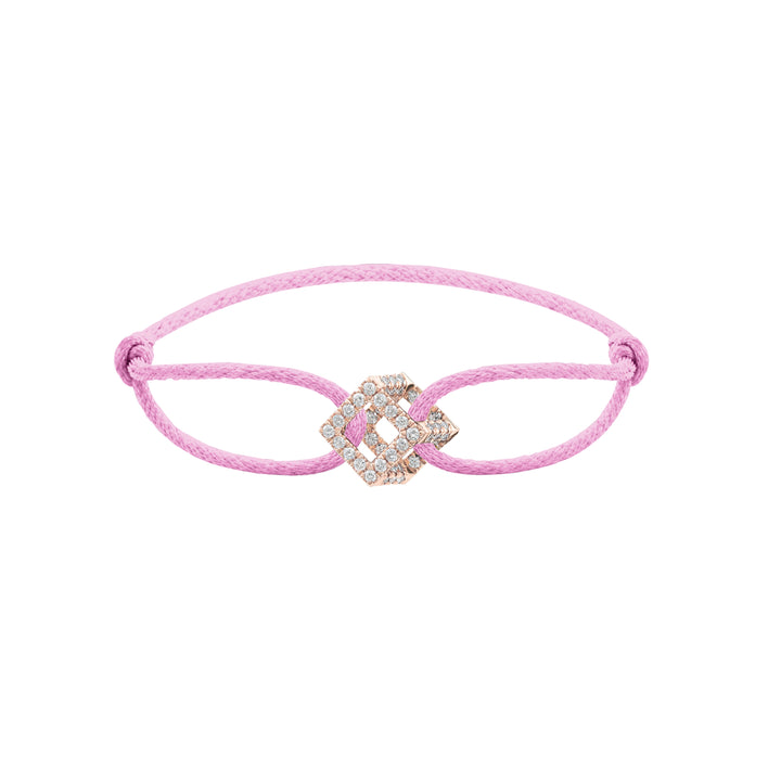 Cube Mirage Icon Cord Bracelet - Pavé