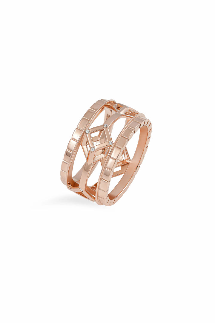 Cube Mirage Eternal Ring Accent 18K Rose Gold