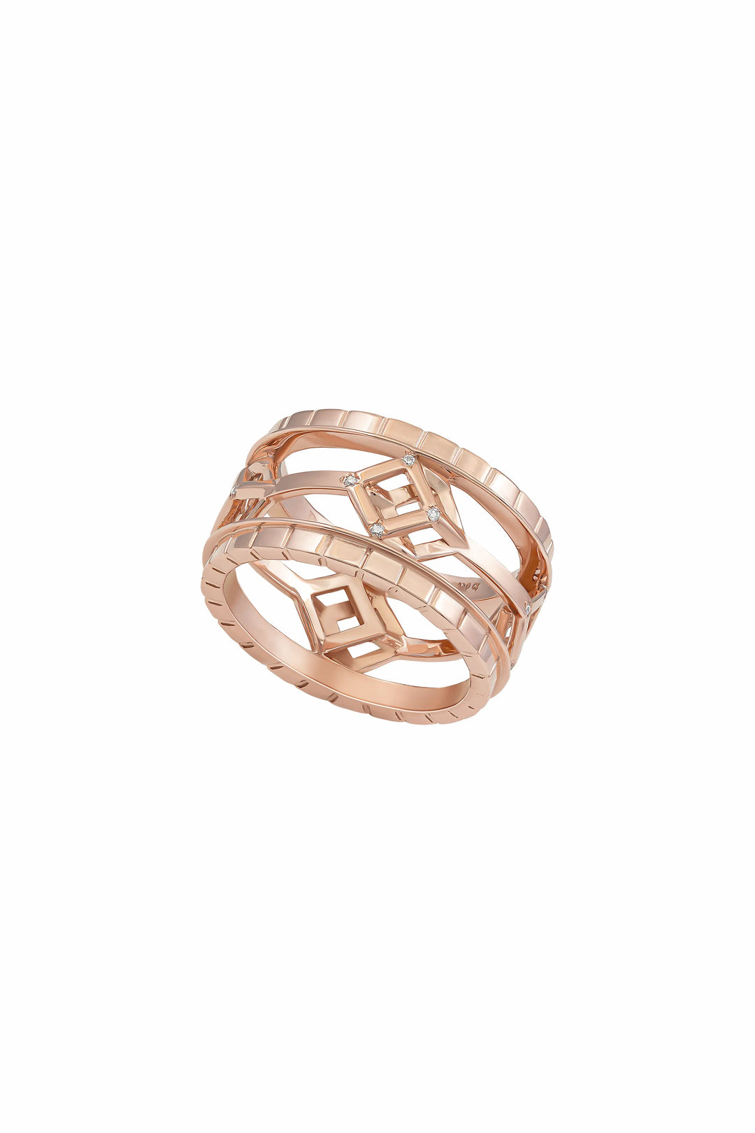 Cube Mirage Eternal Ring Accent 18K Rose Gold