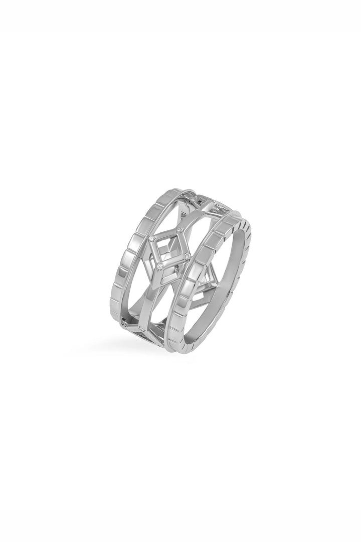 Cube Mirage Eternal Ring Accent 18K White Gold