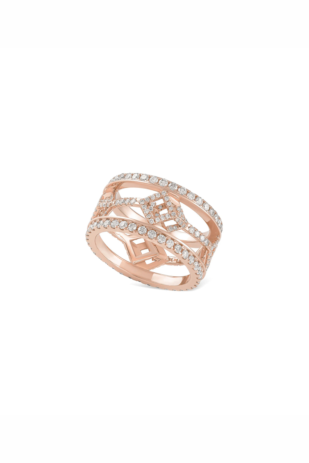 Cube Mirage Eternal Ring Pavée 18K Rose Gold
