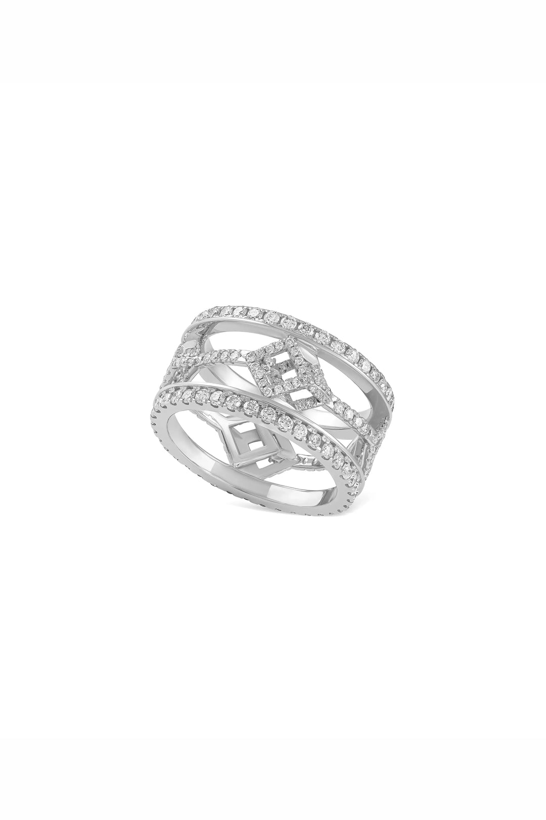 Cube Mirage Eternal Ring Pavée 18K White Gold