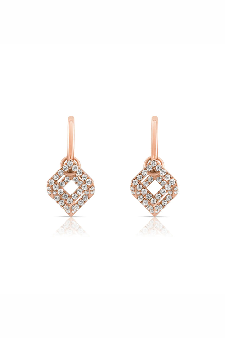 Cube Mirage Baby Icon Earring Pavée Rose Gold