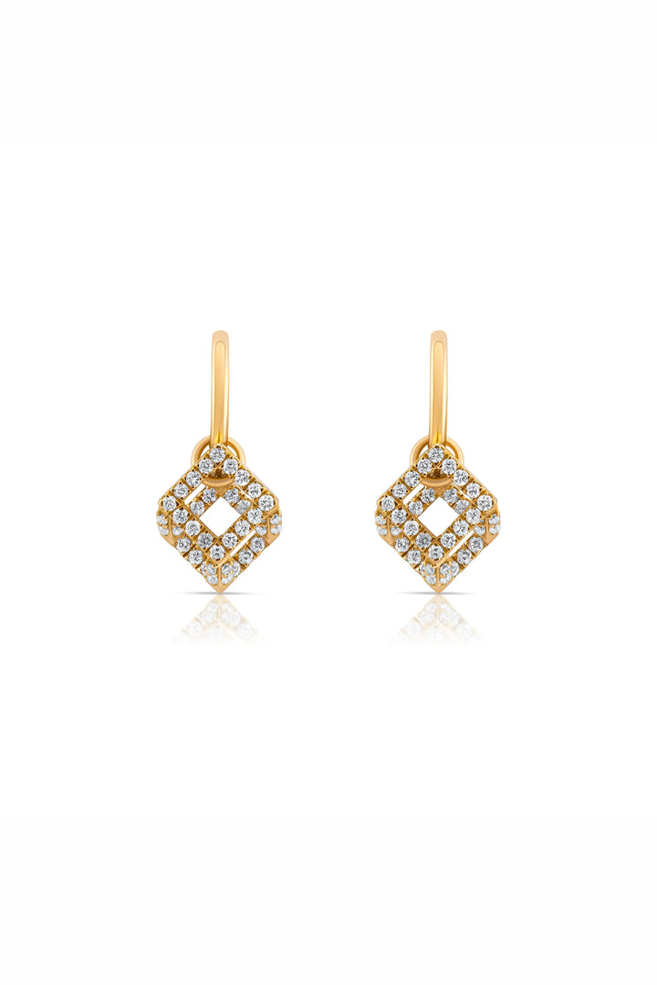 Cube Mirage Baby Icon Earring Pavée Yellow Gold
