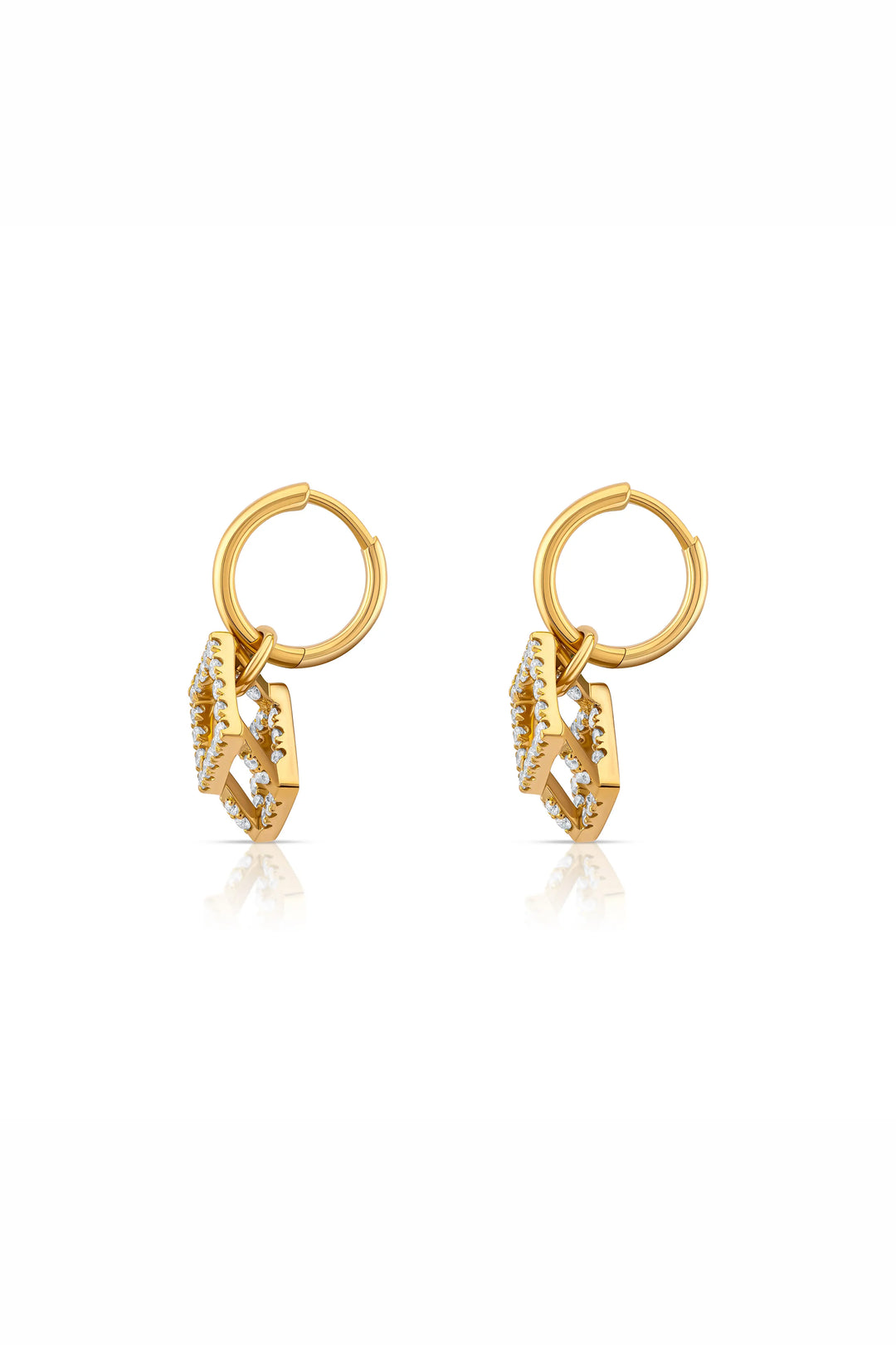 Cube Mirage Baby Icon Earring Pavée Yellow Gold