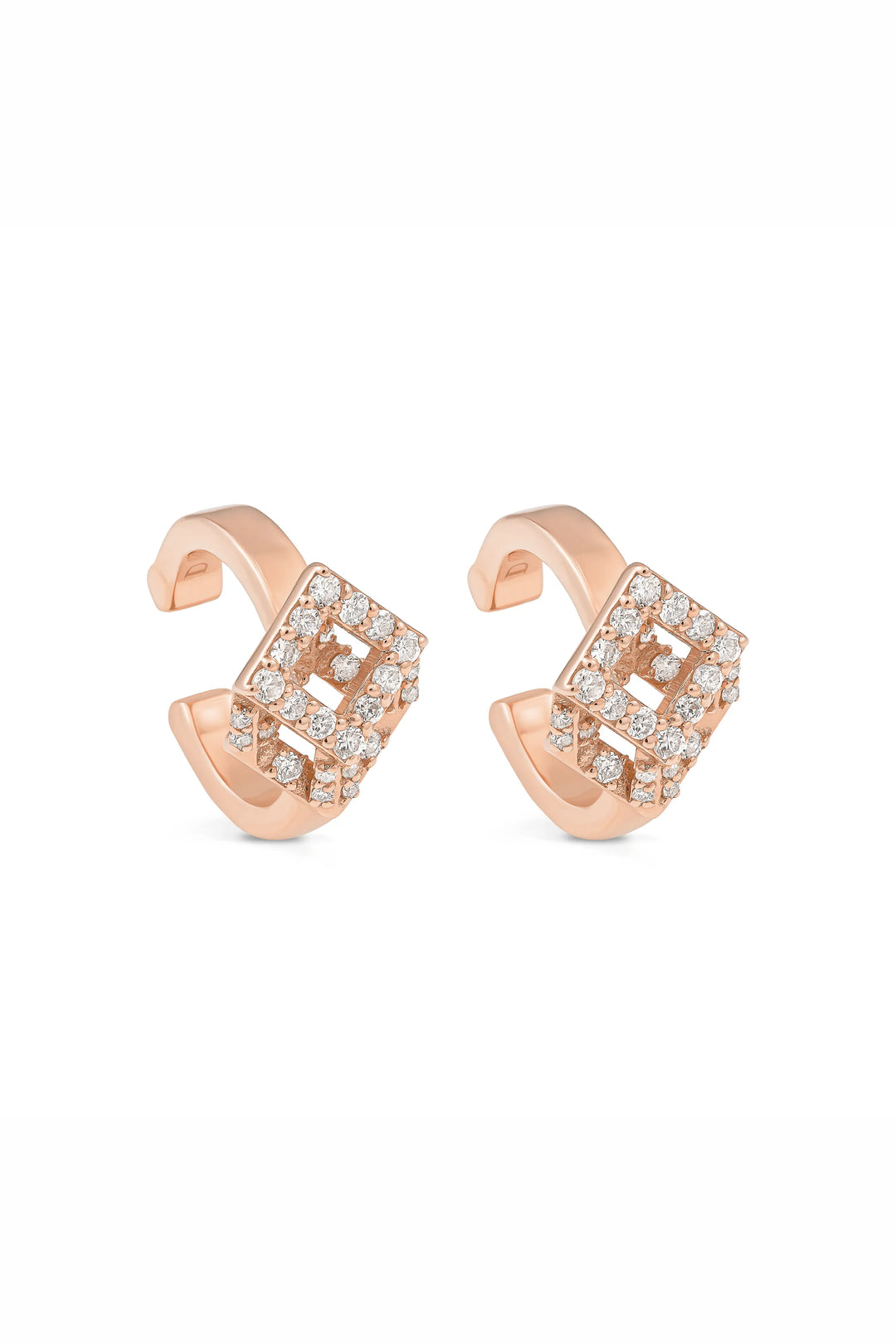 Cube Mirage Icon Earcuff Pavée 18K Rose Gold